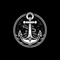 Anchor, Black and White Vector illustration