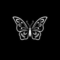 mariposa - negro y blanco aislado icono - vector ilustración