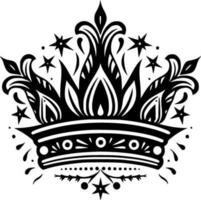 Crown - Black and White Isolated Icon - Vector illustration