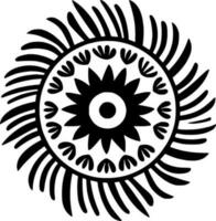 boho - negro y blanco aislado icono - vector ilustración