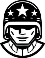Ejército - negro y blanco aislado icono - vector ilustración