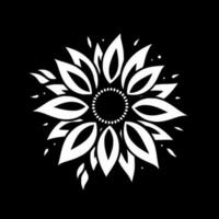 Flower - Black and White Isolated Icon - Vector illustration