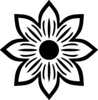 Flower - Black and White Isolated Icon - Vector illustration