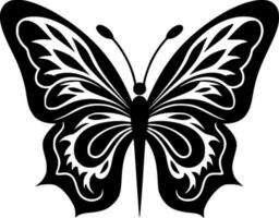 mariposa - negro y blanco aislado icono - vector ilustración