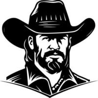 Cowboy, Black and White Vector illustration