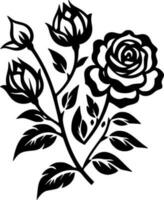 Flowers, Black and White Vector illustration