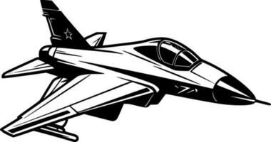 Fighter Jet, Minimalist and Simple Silhouette - Vector illustration