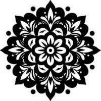 Mandala, Black and White Vector illustration