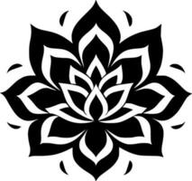 mandala - negro y blanco aislado icono - vector ilustración