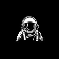 astronauta, negro y blanco vector ilustración