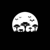 Africa - Black and White Isolated Icon - Vector illustration