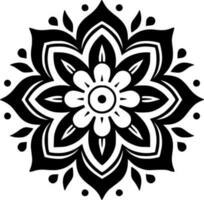 Mandala, Black and White Vector illustration