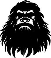 Bigfoot, Black and White Vector illustration