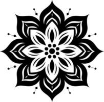 mandala - negro y blanco aislado icono - vector ilustración