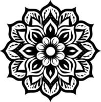 Mandala, Black and White Vector illustration