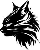 gato montés, negro y blanco vector ilustración