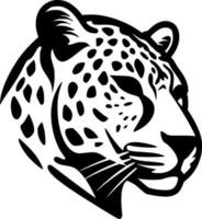 leopardo, negro y blanco vector ilustración