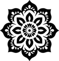 Mandala, Black and White Vector illustration