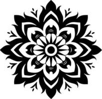 Mandala, Black and White Vector illustration