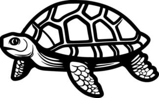 Tortuga - negro y blanco aislado icono - vector ilustración