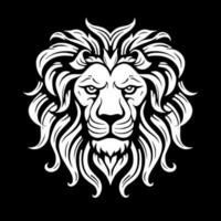 león - negro y blanco aislado icono - vector ilustración