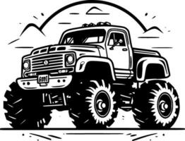monstruo camión - minimalista y plano logo - vector ilustración