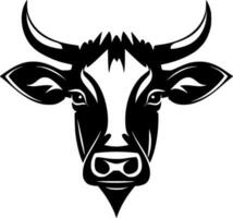 vaca - negro y blanco aislado icono - vector ilustración