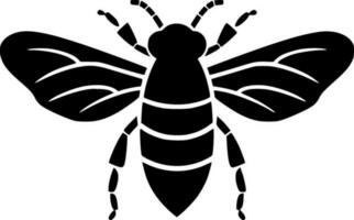 abeja - negro y blanco aislado icono - vector ilustración