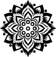 Mandala - Black and White Isolated Icon - Vector illustration