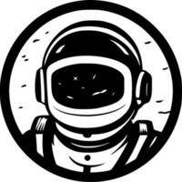 astronauta, negro y blanco vector ilustración