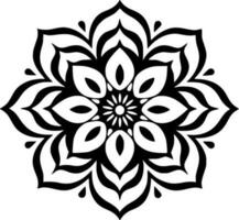 mandala - negro y blanco aislado icono - vector ilustración