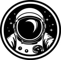 astronauta, negro y blanco vector ilustración