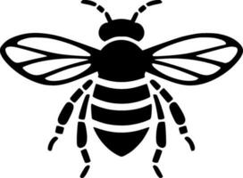 Bee, Black and White Vector illustration