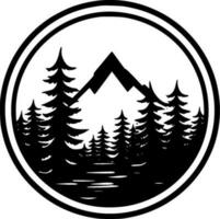 Forest, Black and White Vector illustration