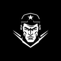 militar - negro y blanco aislado icono - vector ilustración