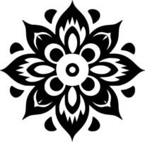 Mandala, Black and White Vector illustration