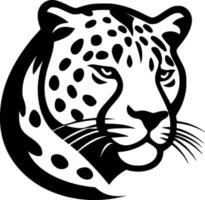 leopardo - negro y blanco aislado icono - vector ilustración