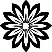 Flower, Black and White Vector illustration