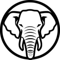 elefante - negro y blanco aislado icono - vector ilustración