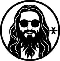 Hippie - Black and White Isolated Icon - Vector illustration