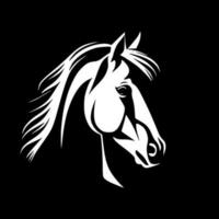 caballo - negro y blanco aislado icono - vector ilustración