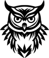 Owl - Black and White Isolated Icon - Vector illustration