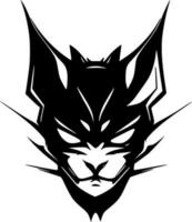 gato montés - negro y blanco aislado icono - vector ilustración