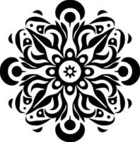 Mandala, Black and White Vector illustration