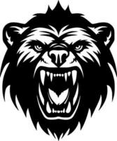 Bear, Black and White Vector illustration