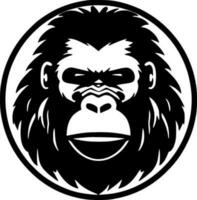 Gorilla, Black and White Vector illustration