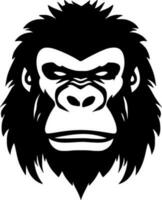 Gorilla, Black and White Vector illustration