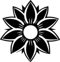 flor - negro y blanco aislado icono - vector ilustración