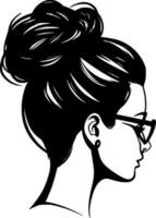 Messy Bun, Minimalist and Simple Silhouette - Vector illustration