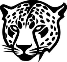 leopardo - negro y blanco aislado icono - vector ilustración